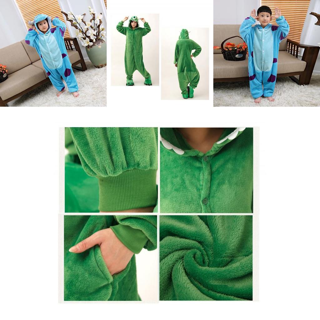 Soft And Cozy Monsters University Mike Wazowski And Sully Costume Pajamas For All Ages