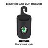 Für Skoda Leder Auto Wasserbecherhalter Innen Getränkehalter Organizer Zubehör Fabia 1 2 Octavia a7 RS Superb Rapid Yeti Karoq
