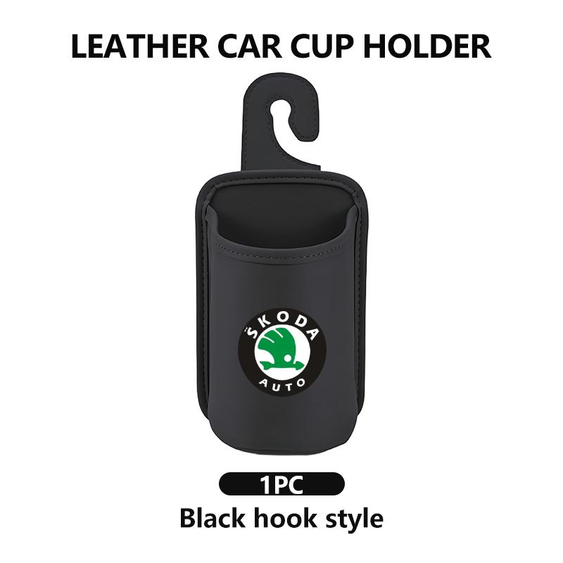 Für Skoda Leder Auto Wasserbecherhalter Innen Getränkehalter Organizer Zubehör Fabia 1 2 Octavia a7 RS Superb Rapid Yeti Karoq
