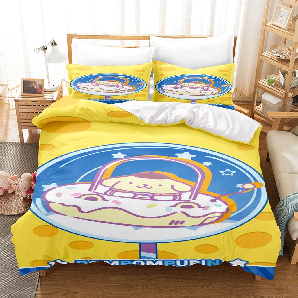 Pom Pom Purin Duvet Cover Set Comforter Bedding 3d Children'S Bedding Set 3-Piece 1 Quilt Cover King Size
