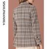 Elegant Women's Plaid Long Sleeve Short Jacket