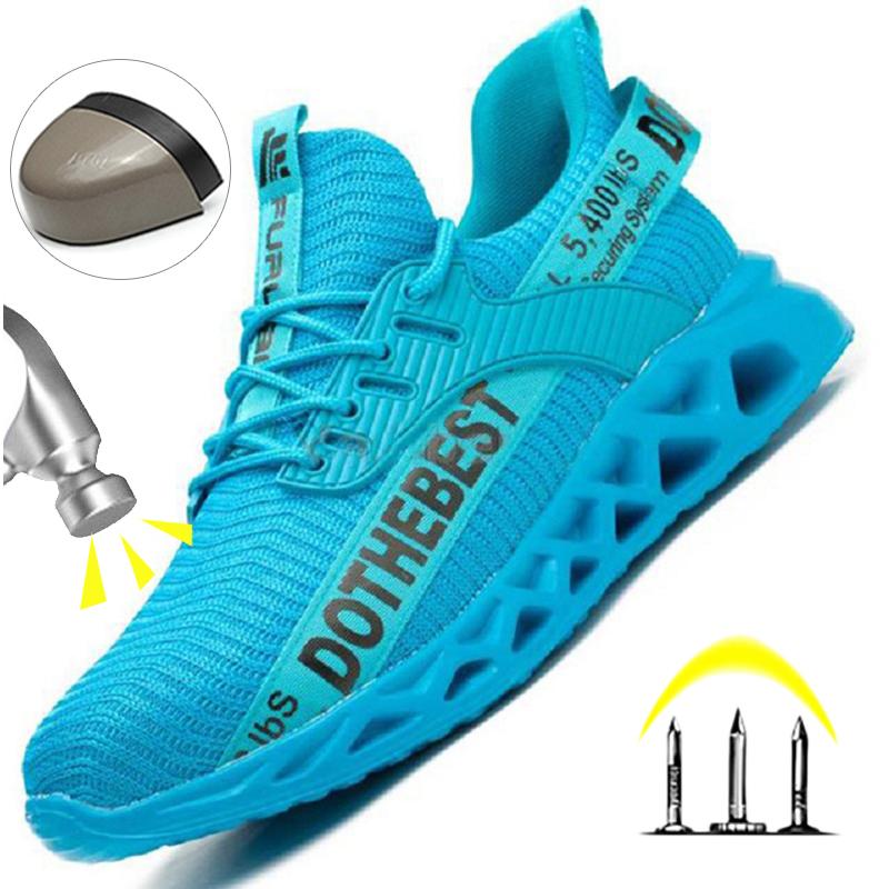 Scarpe antinfortunistiche antiperforazione con puntale in acciaio Scarpe da lavoro Uomo Donna Stivali da lavoro di sicurezza leggeri Traspiranti Scarpe di sicurezza sportive Unise