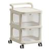 Rolling Cart with Clear Drawer Multifunction Rolling Storage Cart Organizer with Wheels for Bedroom Kitchen Office 2