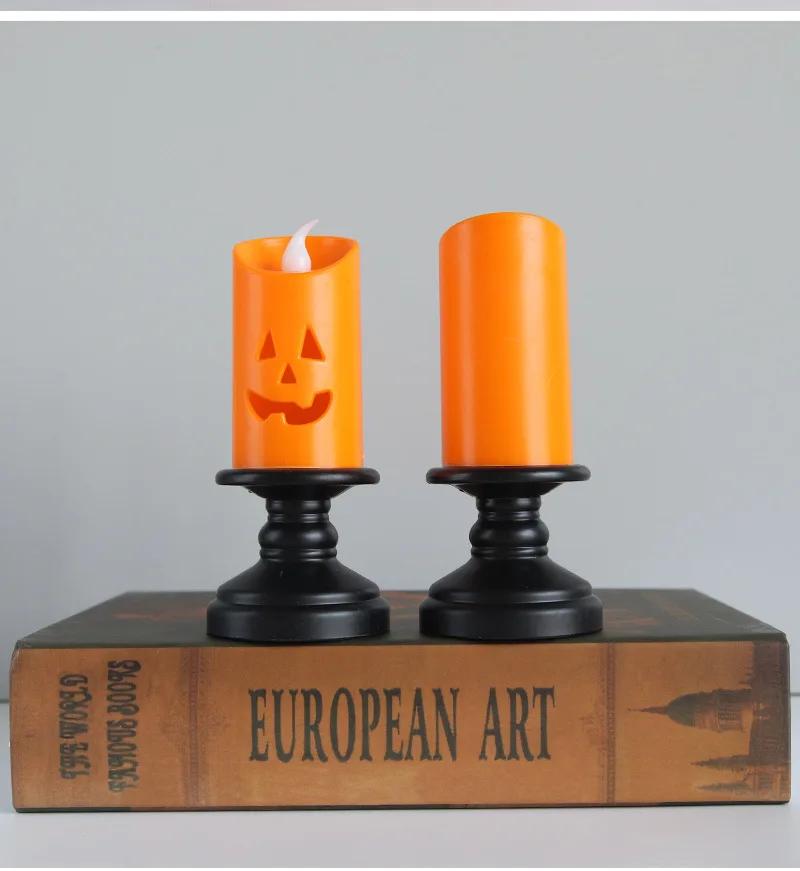 Halloween Ghost Festival Pumpkin Candlelight LED Candlestick Ins Desktop Ornament Scene Atmosphere Arrangement Props Decoration