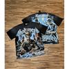 Mens Oversized Graphic Tee With Skull Print Washed Vintage Cotton T-Shirt Loose Fit Short Sleeve Crew Neck