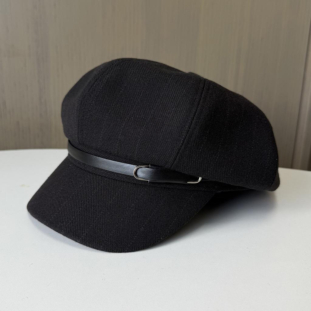 Retro British style striped octagonal hat men's and women's autumn and winter versatile face newsboy hat fashion painter hat