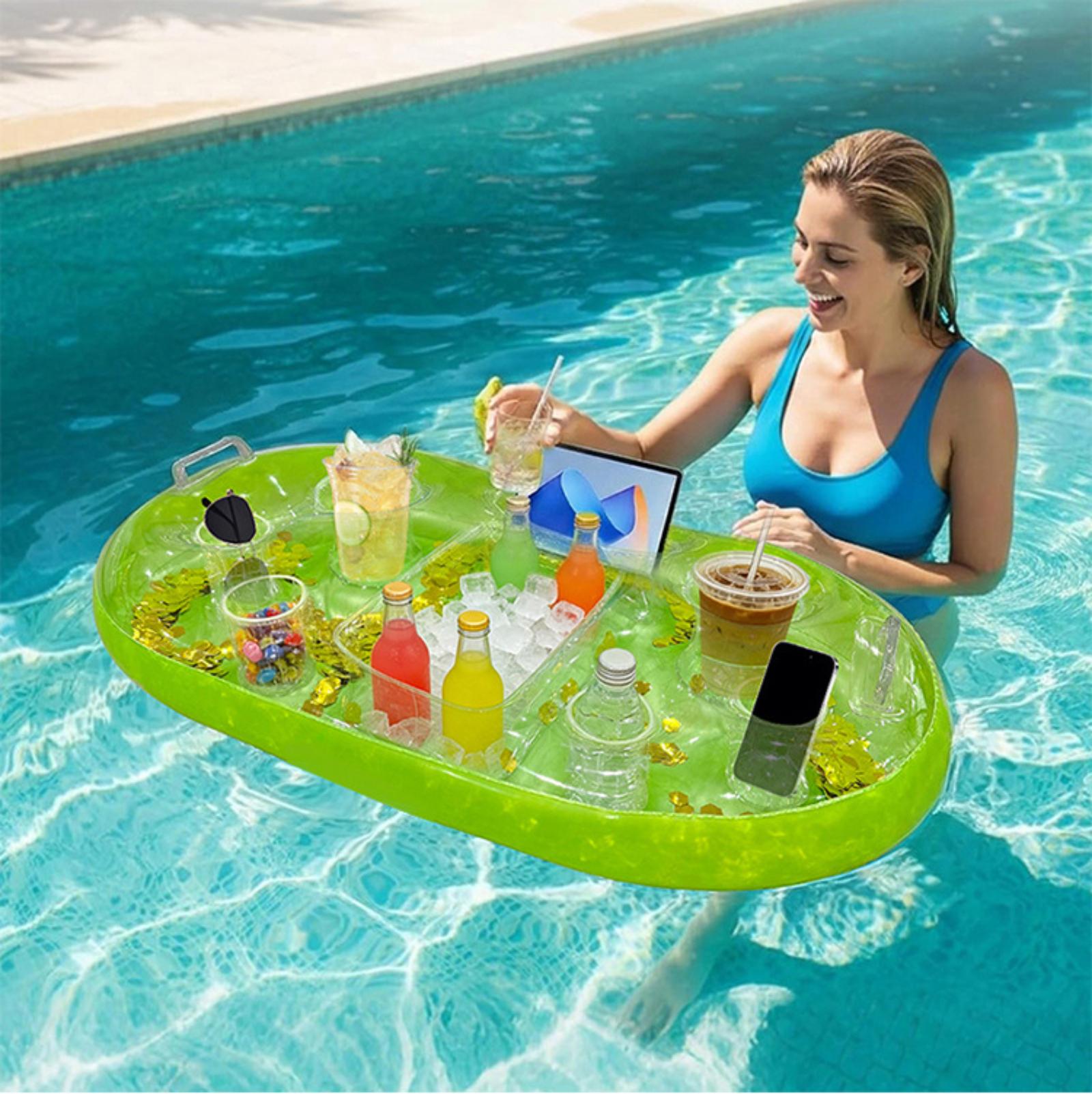 

Transparent Sequined Buoyancy Inflatable Cup Holder For Summer Pool Parties, Multi Functional Beverage one size