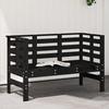 VidaXL Garden Bench, Seat with Armrests, Chair with Backrest, Patio Lawn Terrace Furniture, Scandinavian, Black Wood 825139