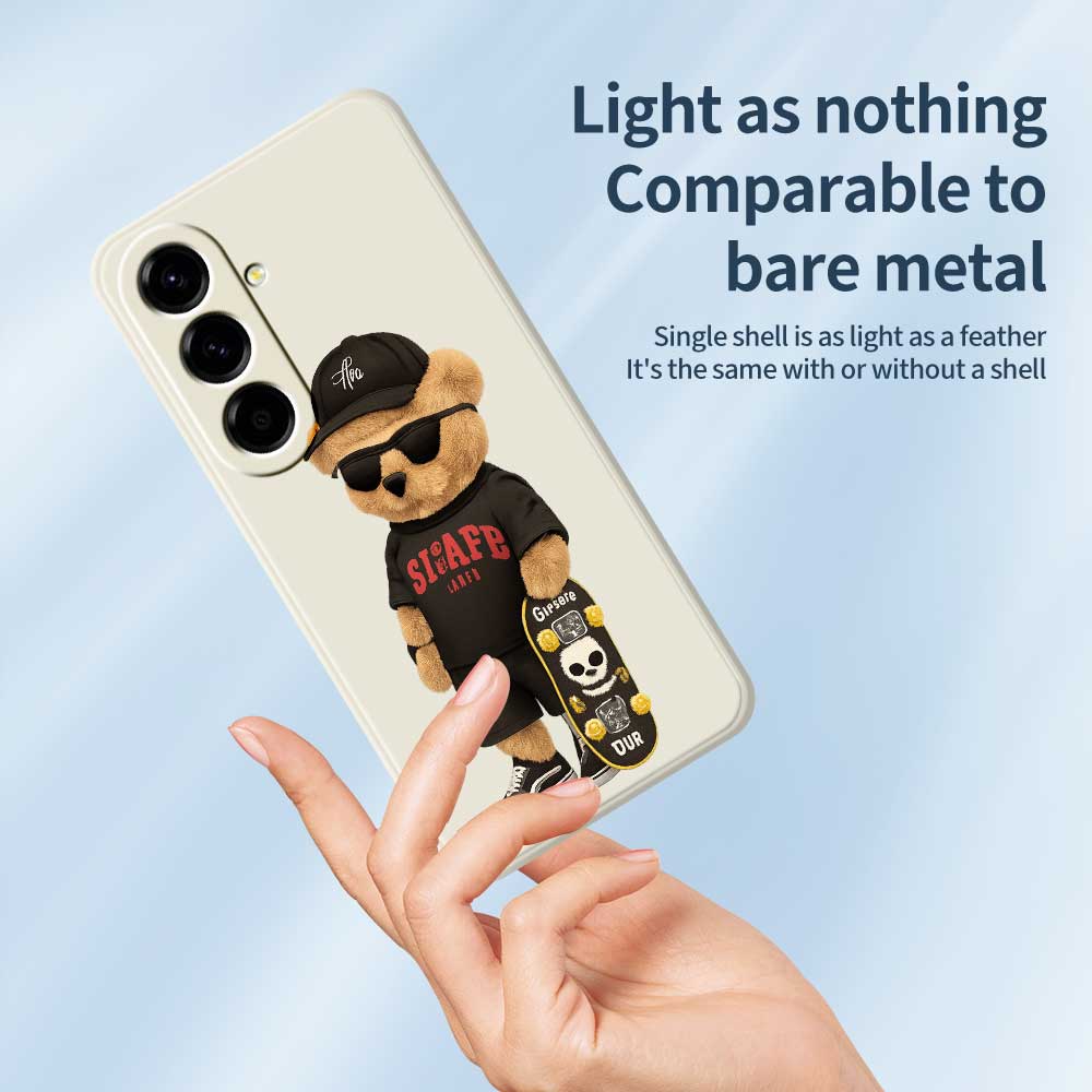 For Samsung Galaxy A56 5G Case Cool Bear Pattern Printing Straight Edge TPU Phone Back Cover
