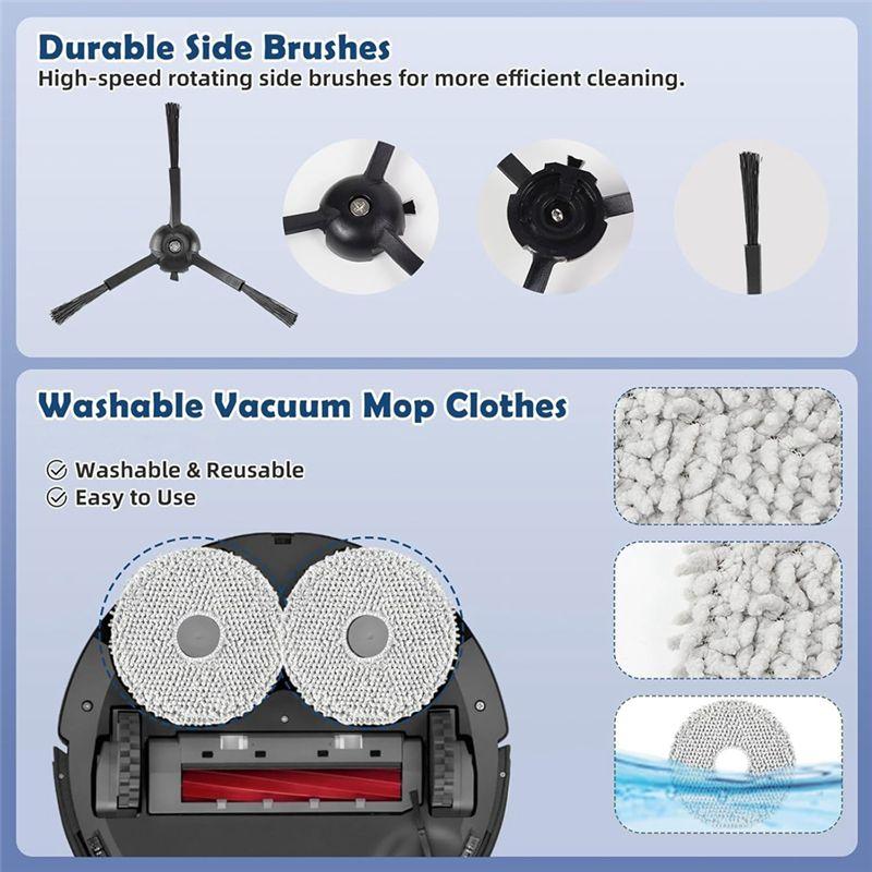 A20F-Accessories Kit For Roborock Qrevo S/Qrevo Pro/Qrevo Maxv Robot Vacuum Main Side Brush Hepa Filter Mop Cloth Dust Bags