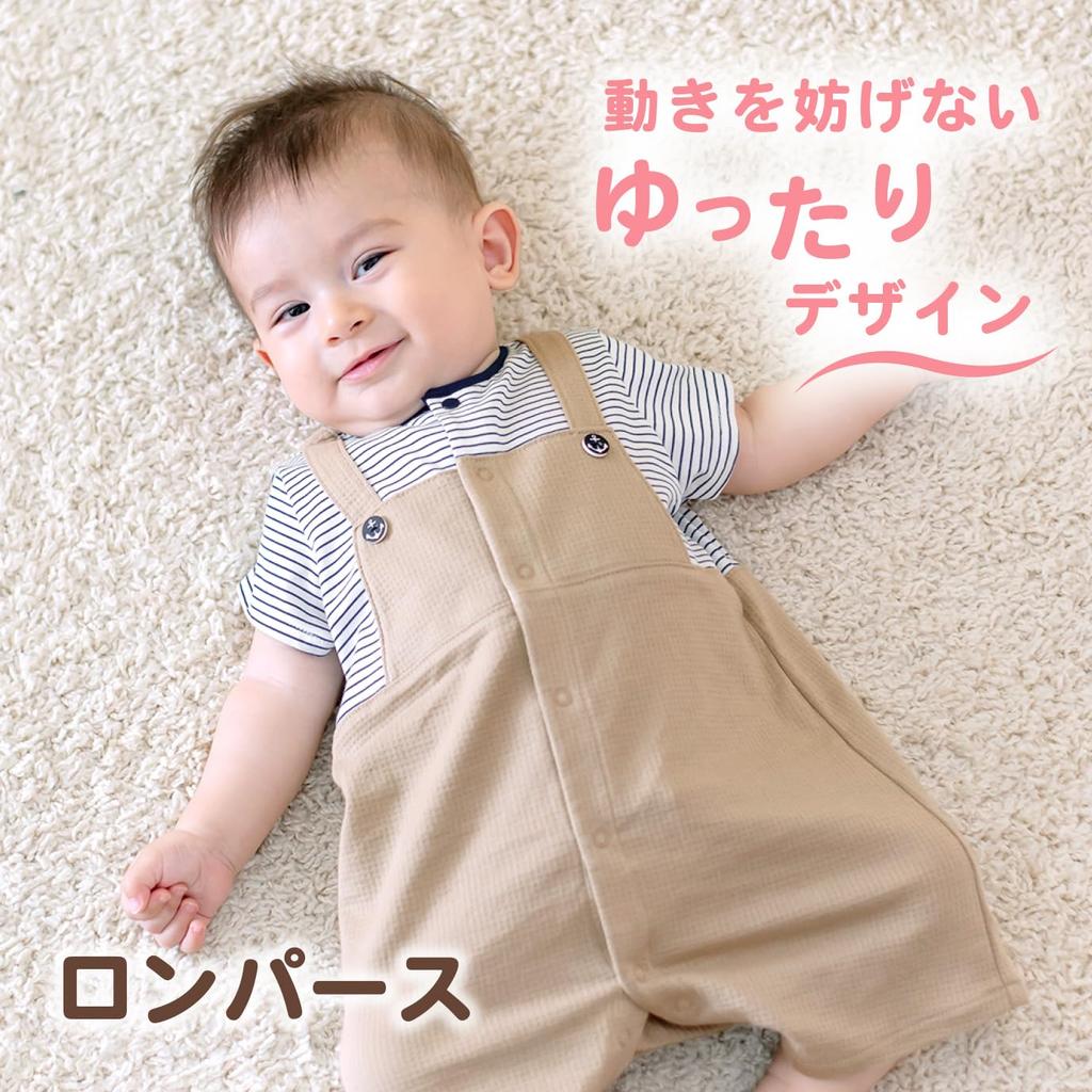 Short Sleeve 80 N Made In Japan [Baby Castle] Romper, Combination, Overalls, Border,