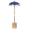 Balinese Sun Umbrella with Base Blue 95 X 95 X 260 Cm
