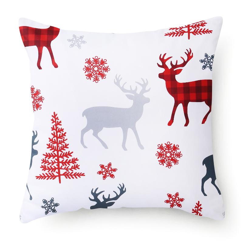 45x45cm Weihnachten Frohe Weihnachten Dekorativer Druck Muster Kissenbezug Zuhause Wohnzimmer Sofa Dekokissenbezug