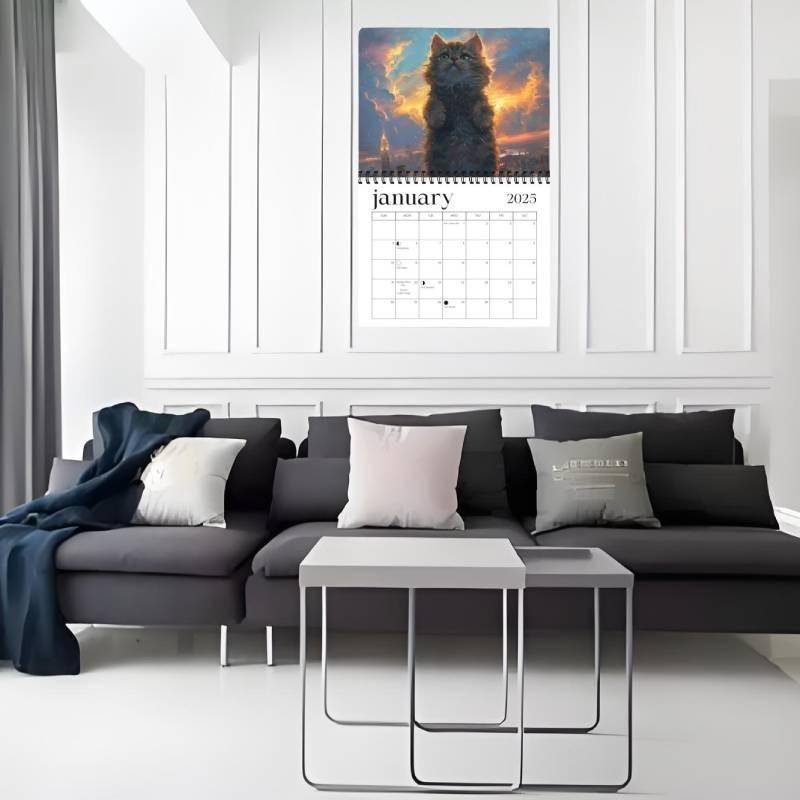 Cosmic 2025 Cat Calendar Fashion Spiral Living Room Wall Decoration Calendar