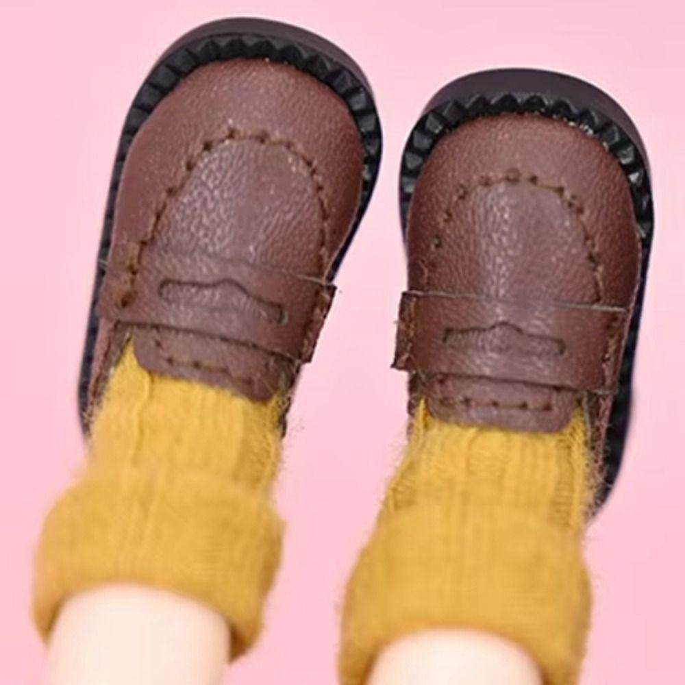 1pair Black Brown Ob11 Doll Shoes Cute Outfit Dolls Uniform Shoes Holala Gcs