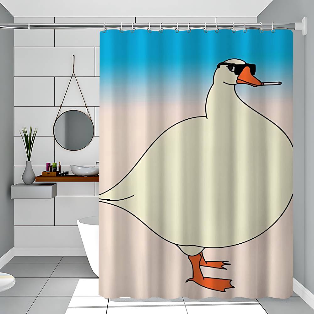 Vintage Abstract Animals Print Waterproof Polyester Shower Curtain Waterproof Bathroom Curtain Liners 90x180cm With 12 Hooks