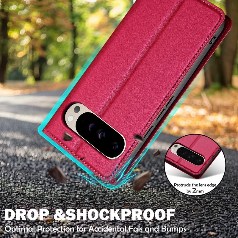 Anti-Drop Leather Wallet Case Kickstand Flip Case For Google Pixel 9Pro XL 8 8A 8Pro 7 7Pro 7A Phone Cover Cards Slot Back Cover