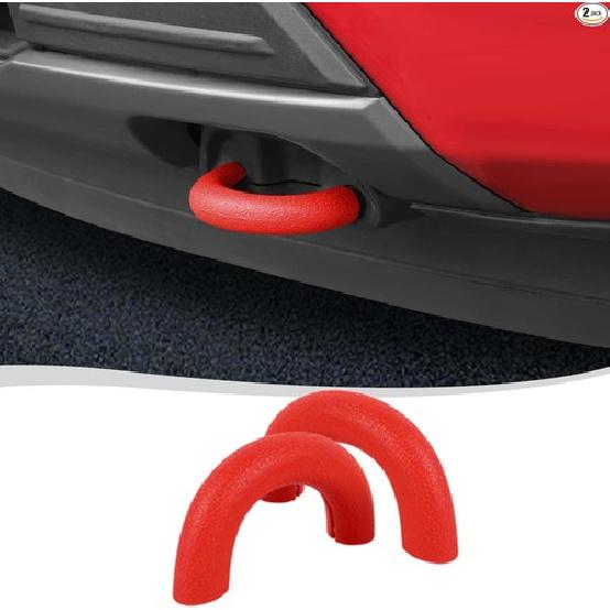 D-Ring Tow Hook Cover 2004-2024 (Red, 2pcs, Silicone)-Red-A