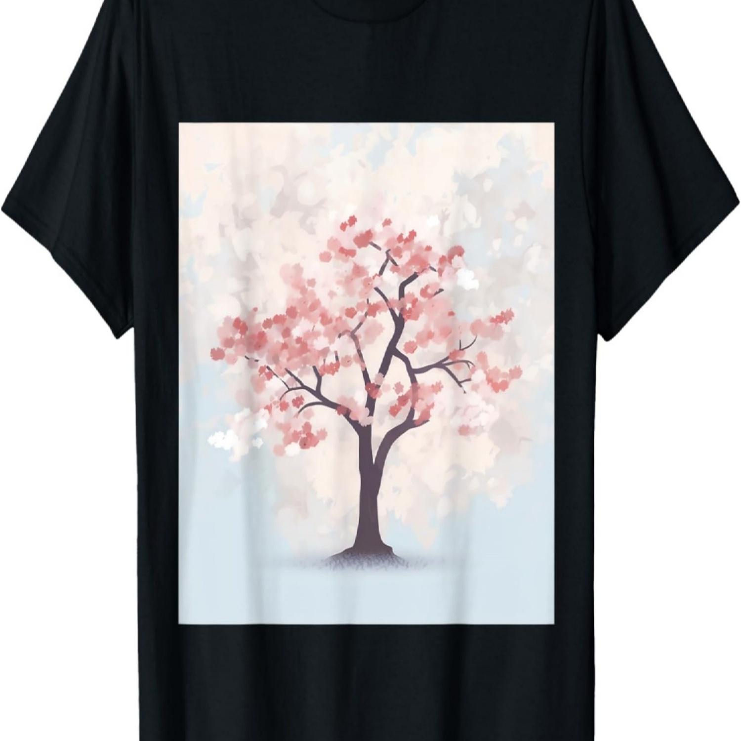 Whispered Whimsy Delicate Pastel Cherry Blossom Tree T-Shirt S чёрный