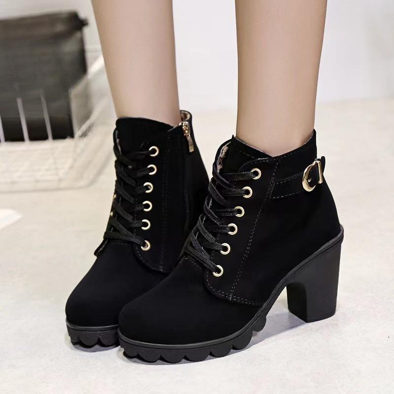 New spring Mid Heels Women Fashionable comfortable Knee High shoes Women Retro Trend shoes Elegant minimalist Women Boots