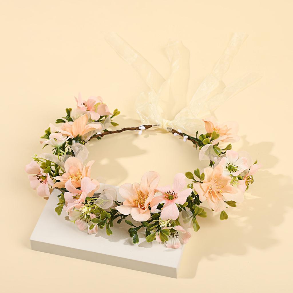 Handgefertigter Blumenkranz für Frauen Künstlicher Simulierter Blumengirlande Waldstil Blumengirlande Süße Fee Haarschmuck