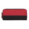 Luddite Leather Combination Round Zip Pen Case Denim and Genuine Leather Pencil Case (2) [Red] LDKC-RZP2-03