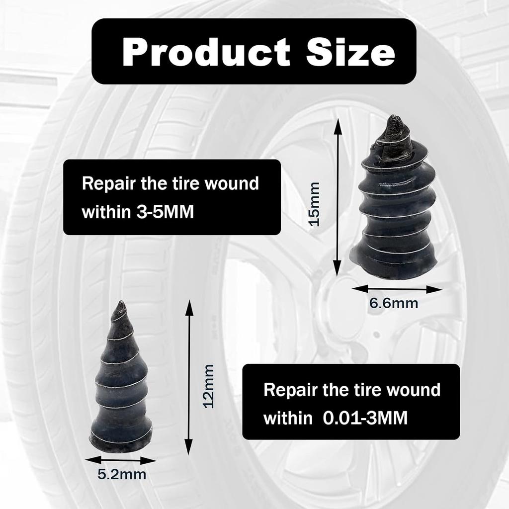 60Pcs Tire Repair Rubber Nail, Rubber Screw Tire Plugs Self-Service Vacuum Tire Repair Nail Kit Tires Quick Puncture Repair Tools For Auto