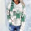 Womens Oversized Hooded Sweatshirt With Christmas Print 3D Digital Loose Fit Long Sleeve Casual Top