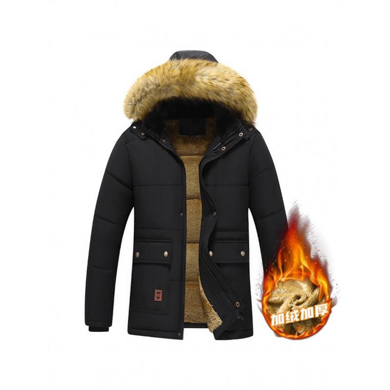 European Men's Velvet-Lined Cotton Jacket - Trendy, Warm and Stylish for Middle-aged and Elderly
