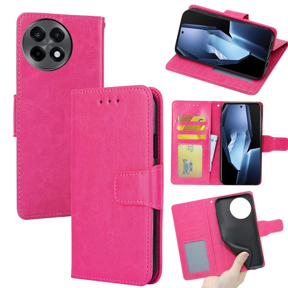 

For OnePlus Ace 5 Pro 5G/Ace 5 5G Case Wallet PU Leather+TPU Folding Stand Phone Cover Rose