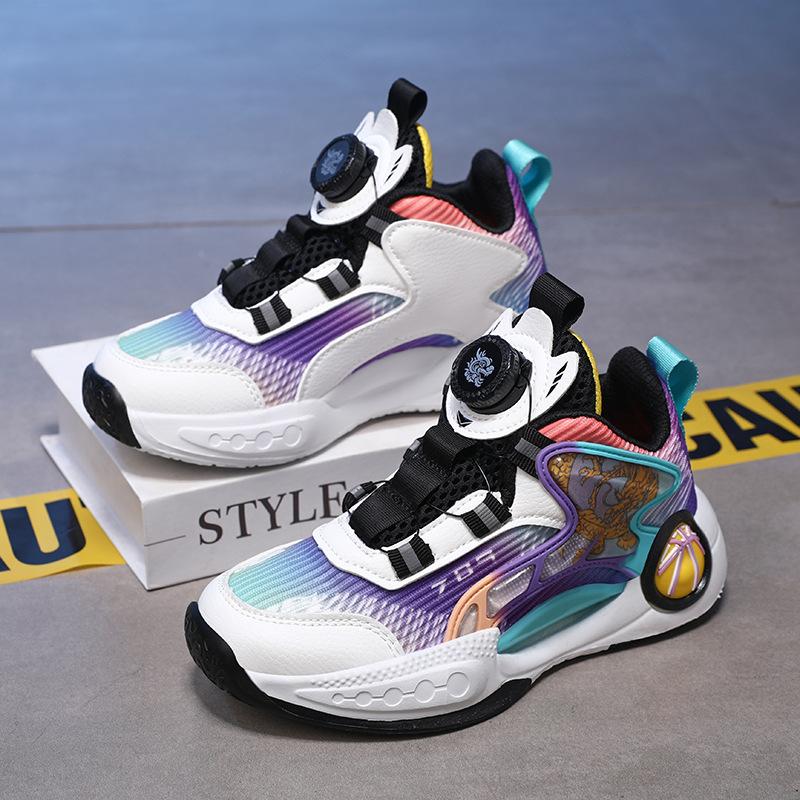 PLUS boys basketball shoes professional actual sneakers spring boys training running shoes middle and older children's sneakers