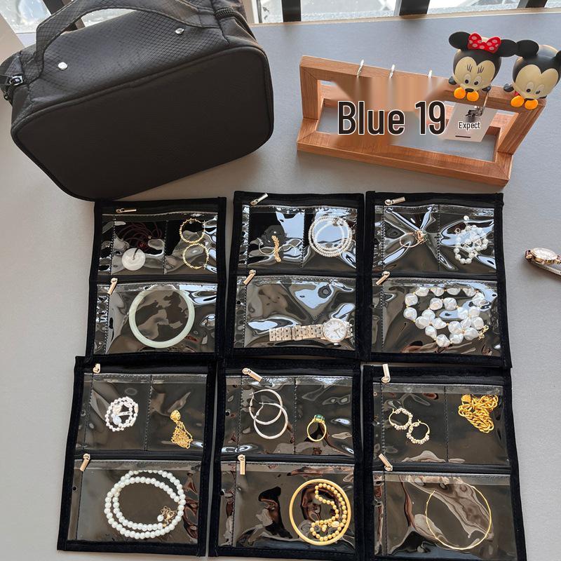 Transparent Velvet Jewelry Travel Organizer with PVC Zipper