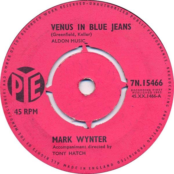 

7inch Record MARK WYNTER Venus In Blue Jeans 7N15466 PYE 1962 UK Rock Used