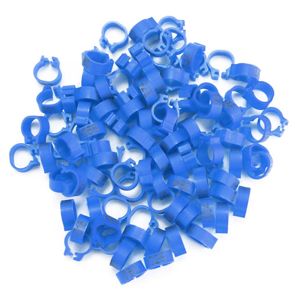 100PCS Bag 8MM 001 100 Numbered Plastic Letter Pigeon Bird Leg Bands Rings