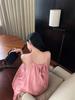 Pink Women's Halter Neck Suspender Long Skirt - Summer Beach Vacation Dress