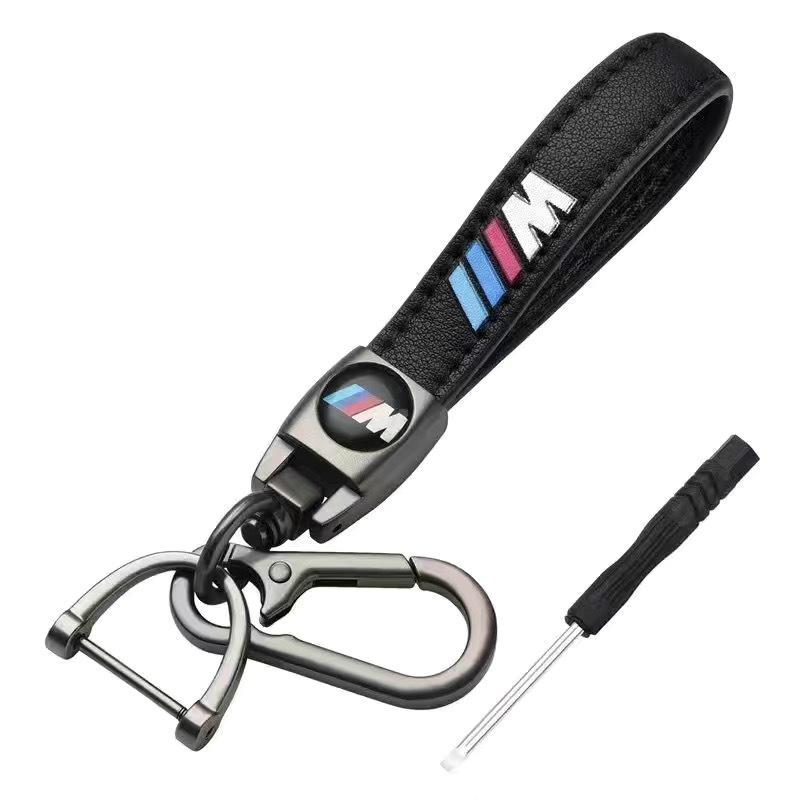 BMW Keychain Leather Color Emblem Style Black for M Performance Keyring tag Car motorcycle lanyard accessories Fashion Gift cysh69