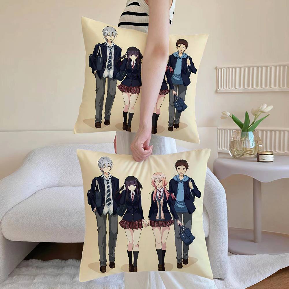 

Аниме H-hyouka Наволочка Невидимая молния Шелковистая Накидка на подушку для дивана 12x12Inch