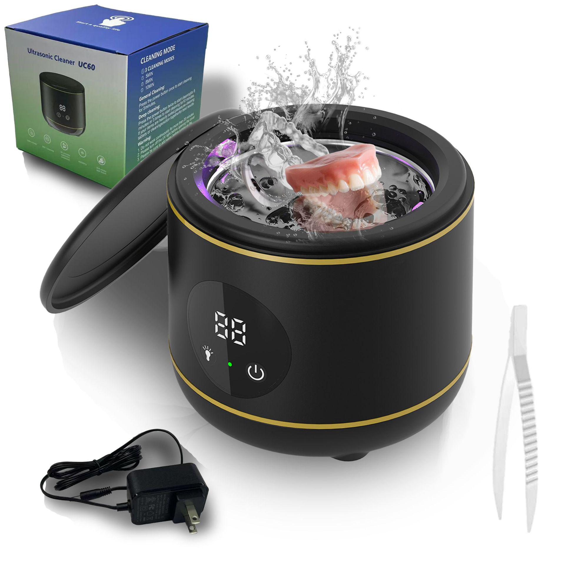 2024 Ultrasonic Toothbrush & Denture Cleaner – Portable Home Whitening Device