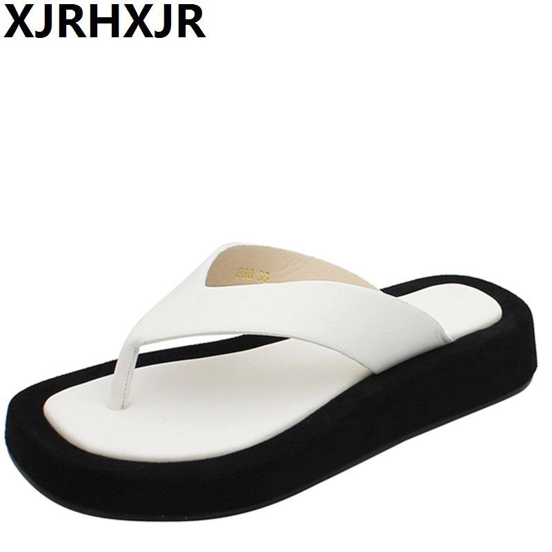 Fashion Women Flip Flops Platform Slippers Casual Shoes Outdoor Beach Sandals Woman Summer 2024 Non-slip Soft Sole Flat Shoes