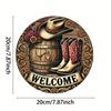 Metal Tin Sign Floral Pattern Wall Art Home Decor 20x20cm