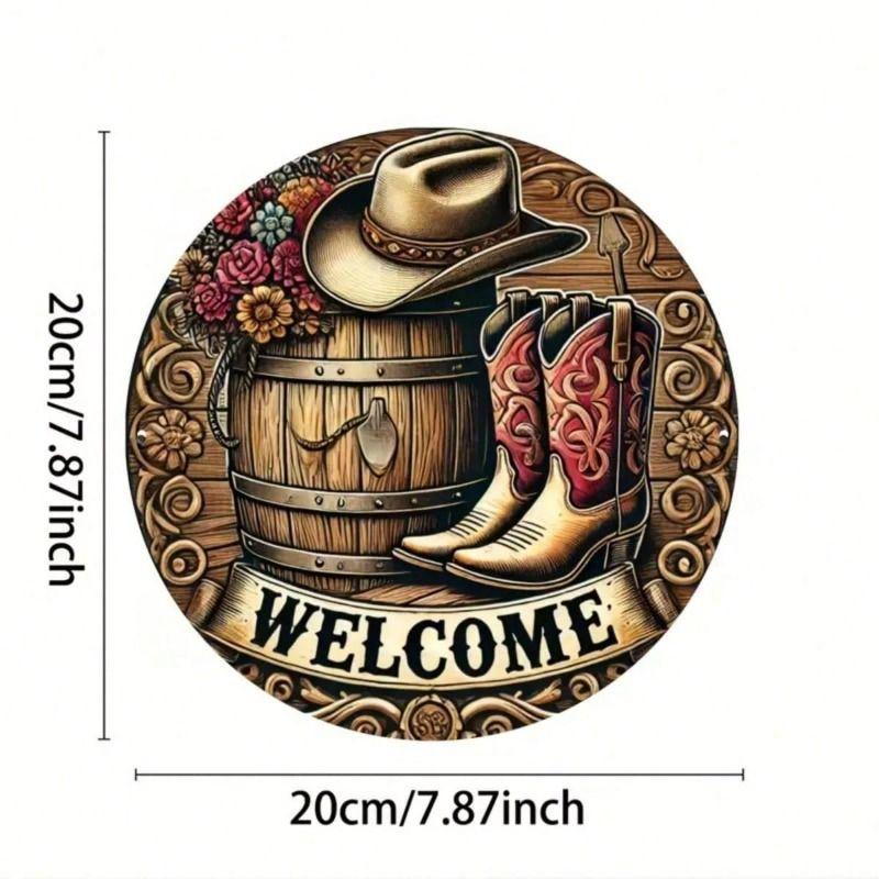 Metal Tin Sign Floral Pattern Wall Art Home Decor 20x20cm