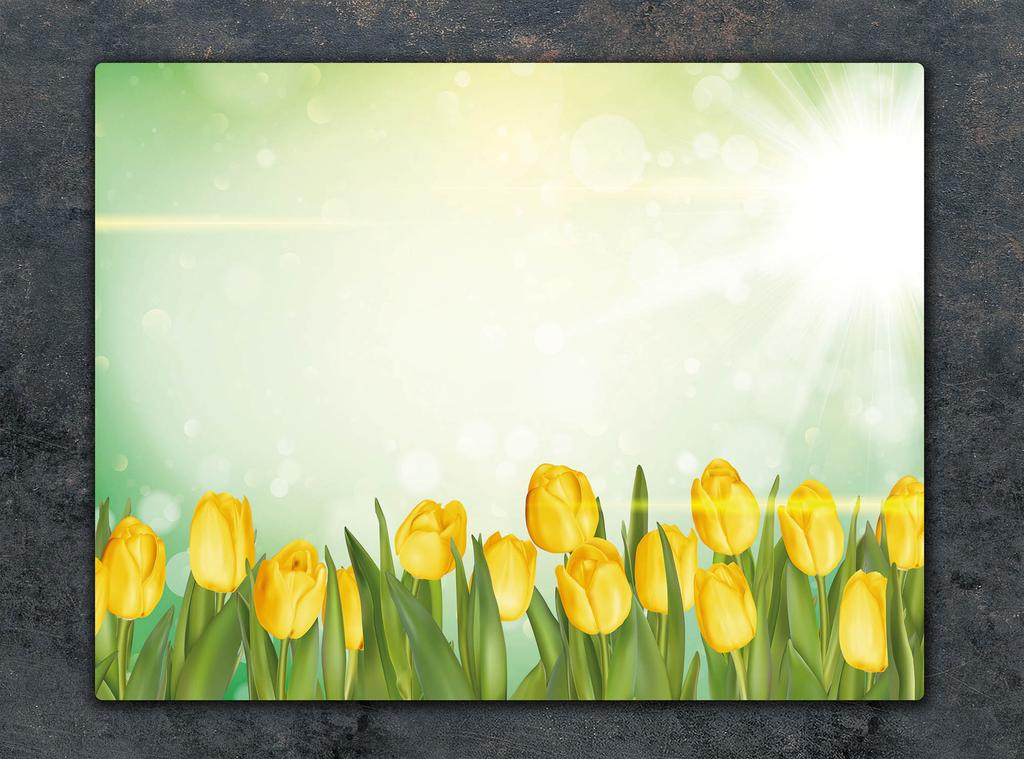 SZKLANA DESKA DO KROJENIA 52x40 TULIPANY