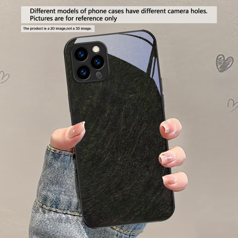 Bark texture texture For iPhone 17 Air 16 E 15 Plus 14 Pro Max 13 12 mini 11 5 6 7 8 Plus XR XS Max SE Black Glass Phone Case