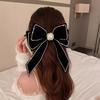 Red Bow Pearl Hair Clip: Autumn & Winter Princess Style, Bridal Toast, New Year Headwear