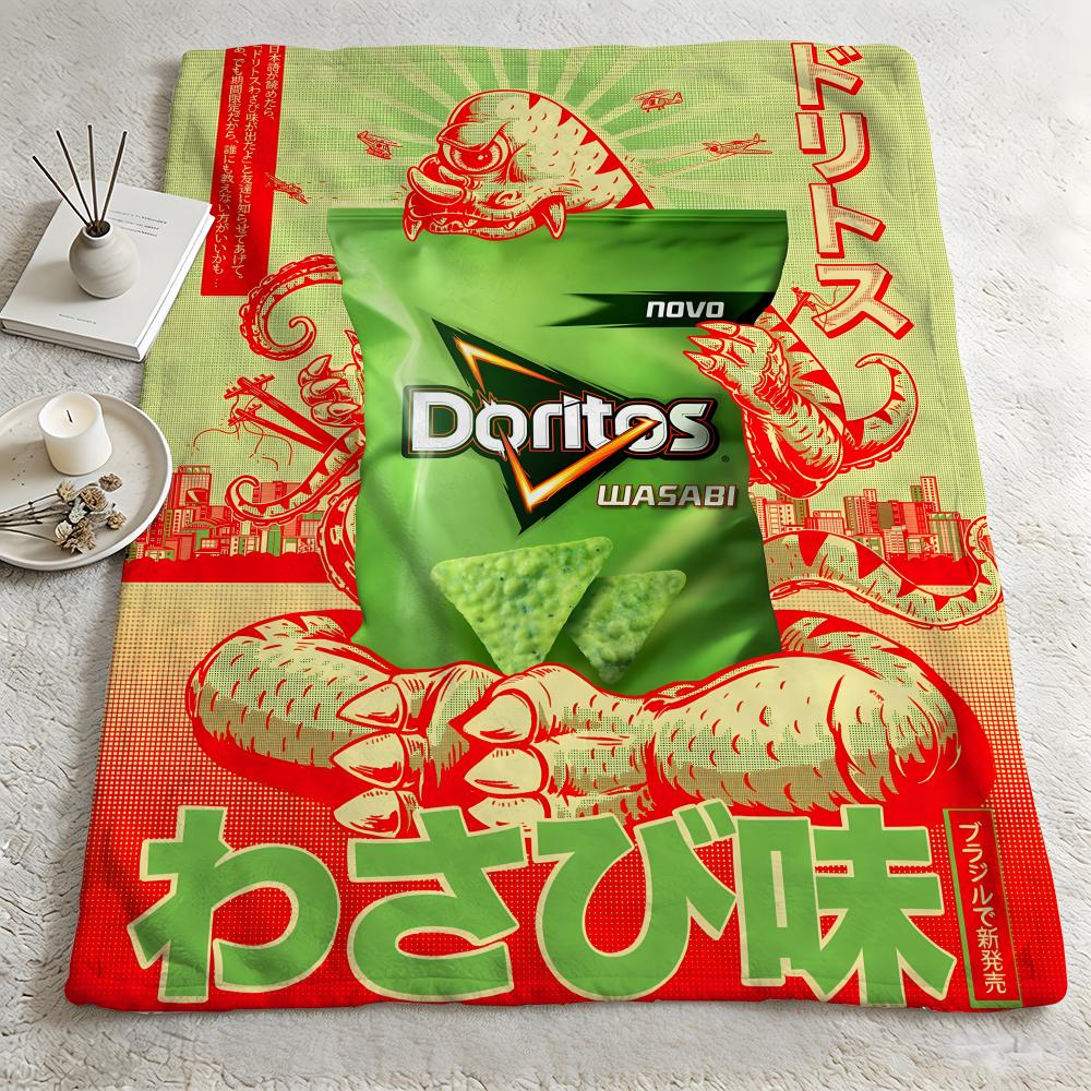 food DDoritoss Throw Warm Soft Flannel Blanket Multiuse for Sofa Bed Camping Travel Nap