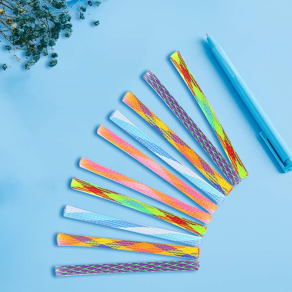Lotus Cat Spring Tube Toy, 10pcs Cat Interactive Toy, Colorful Cat Toys for Indoor Cats, Telescopic Mesh Pole Cat Jumping Toy Flexible & Swat Cat