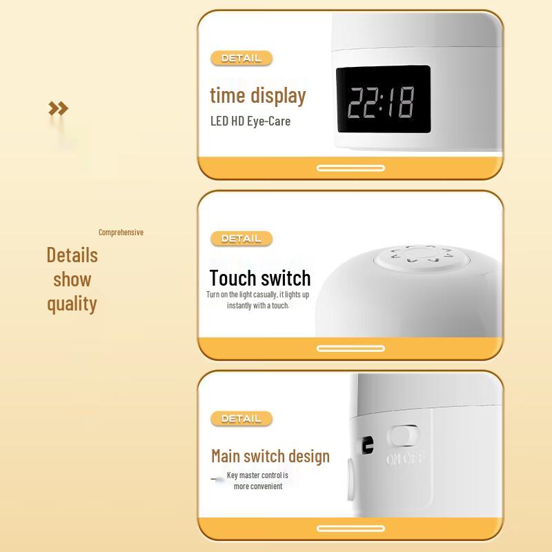 Duppai Rechargeable Night Light with Clock
