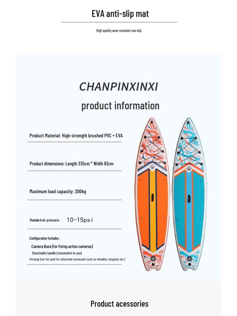 Foldable Inflatable Stand-Up Paddleboard for Surfing and Racing