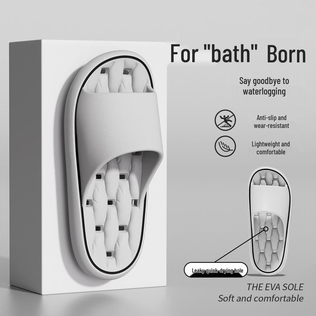 EVA Plus Size Non-Slip Shower Slippers for Men & Women - Hollow, Odor-Free, Indoor/Outdoor Use
