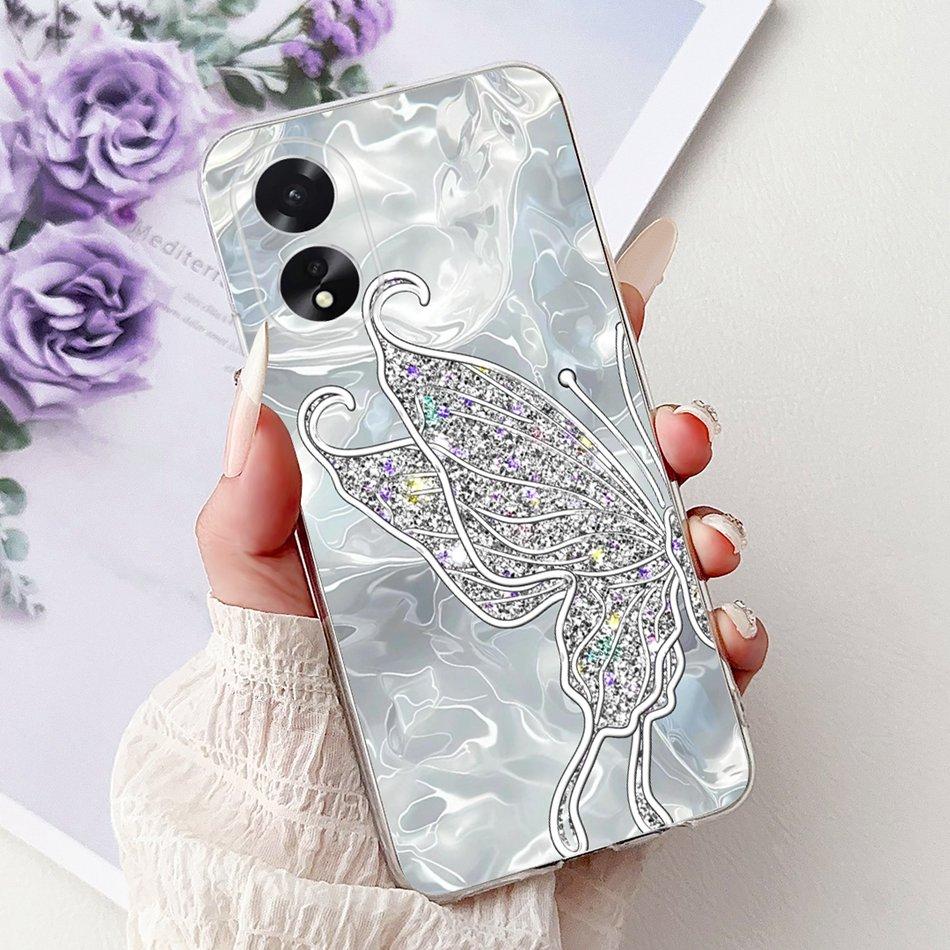 For OPPO A18 A38 CPH2579 CPH2591 Elegant Floral Butterfly Phone Case For Oppo A18 A38 4G Soft Silicone TPU Cases
